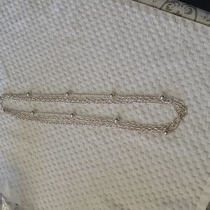 Silver tone 16 inch 3 strand necklace